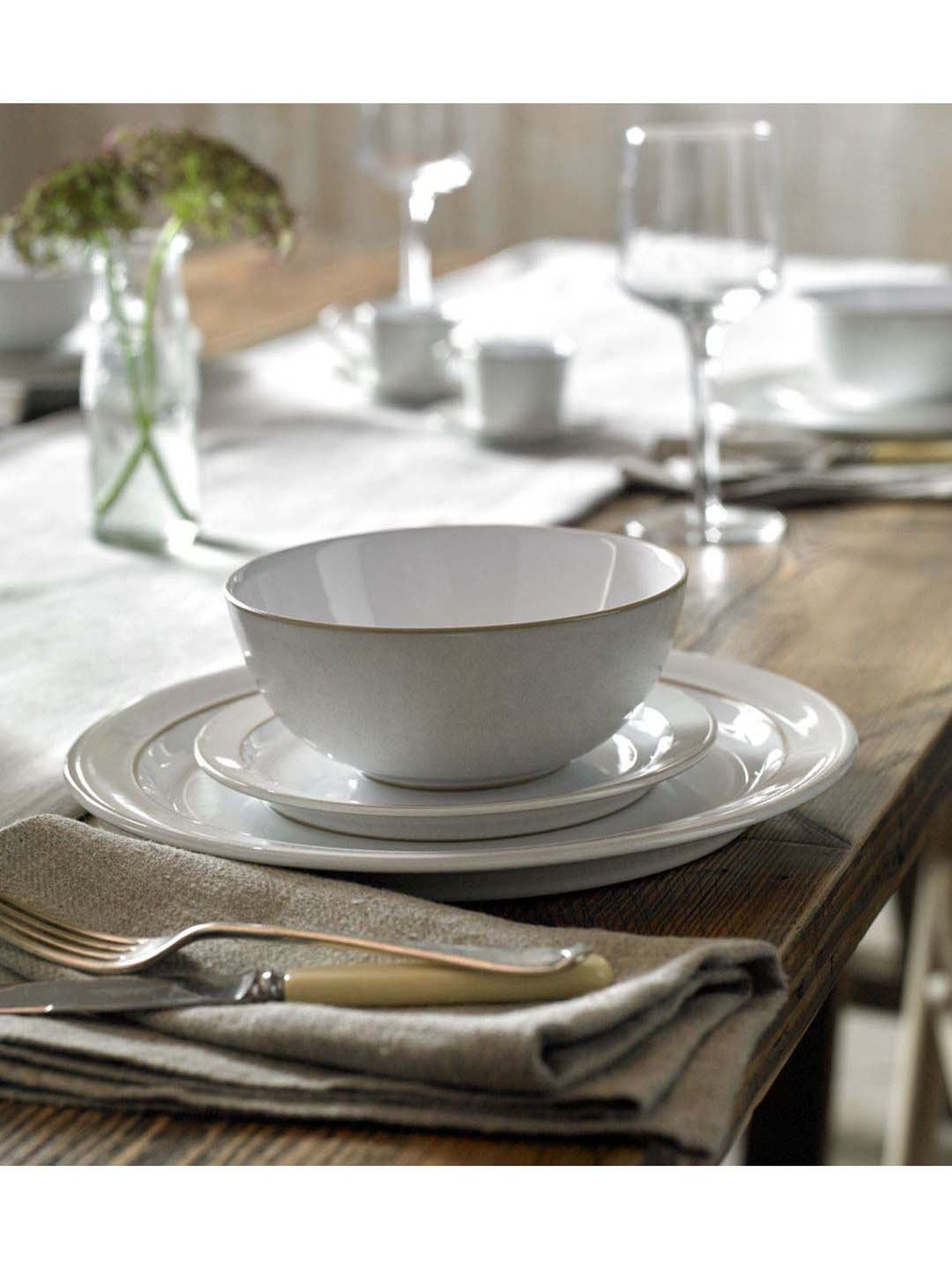 DENBY Natural Canvas White Stoneware Small Plate (21 cm) - Set of 1