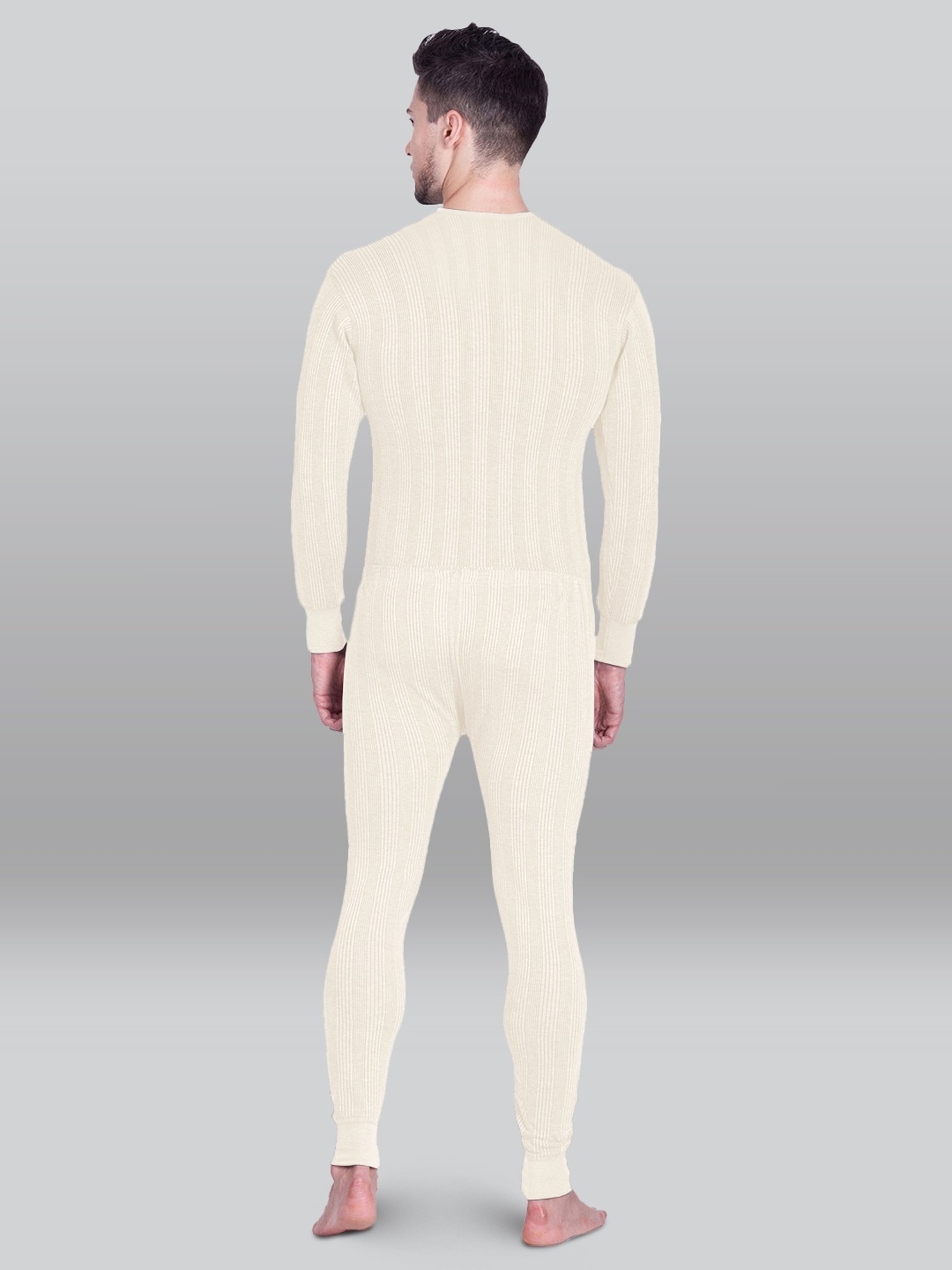 LUX Inferno White Skinny Fit Striped Thermal Set - Pack of 2