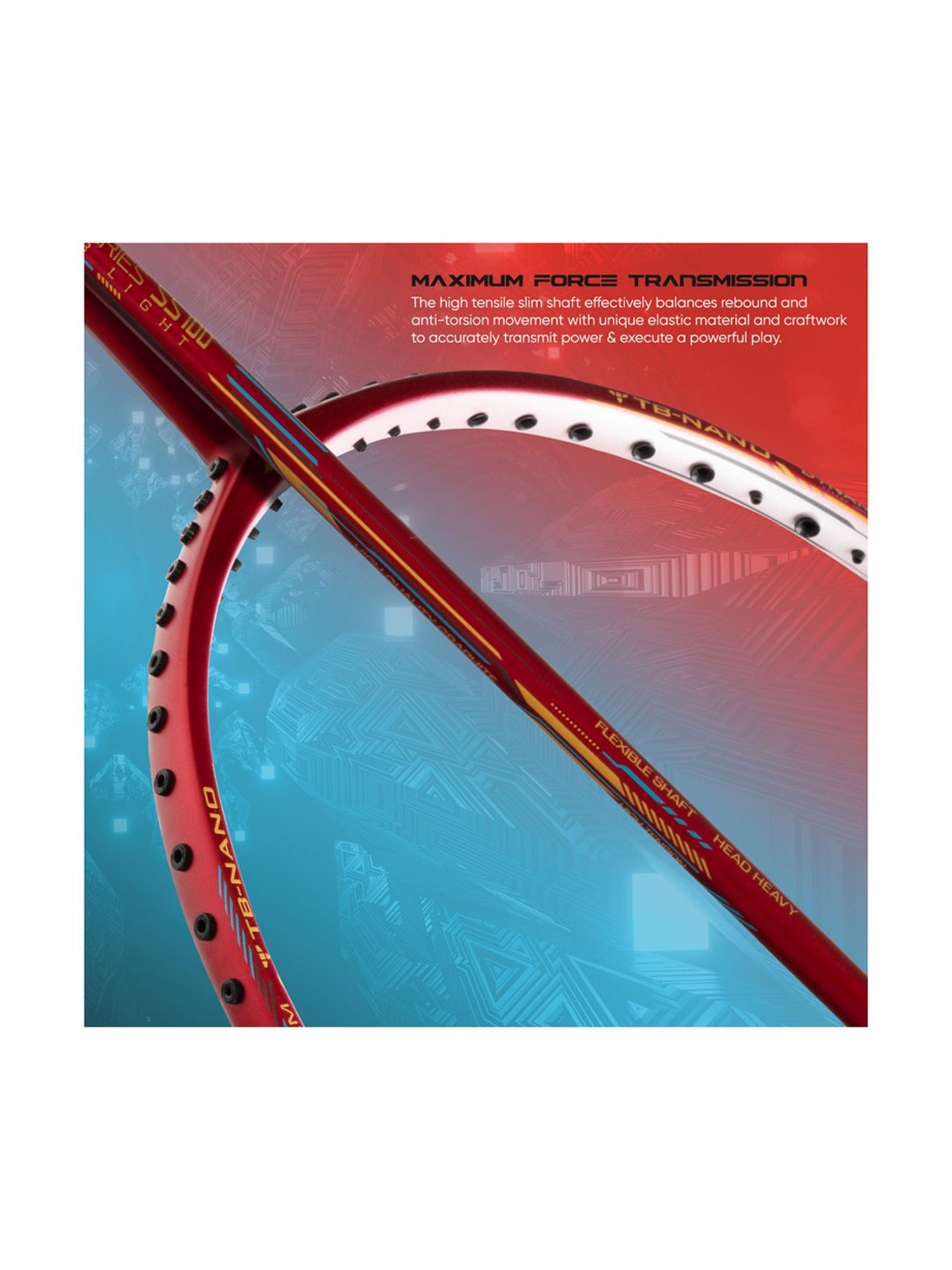 Li-Ning Super Series SS100 Badminton Racket (Red) Size - Medium