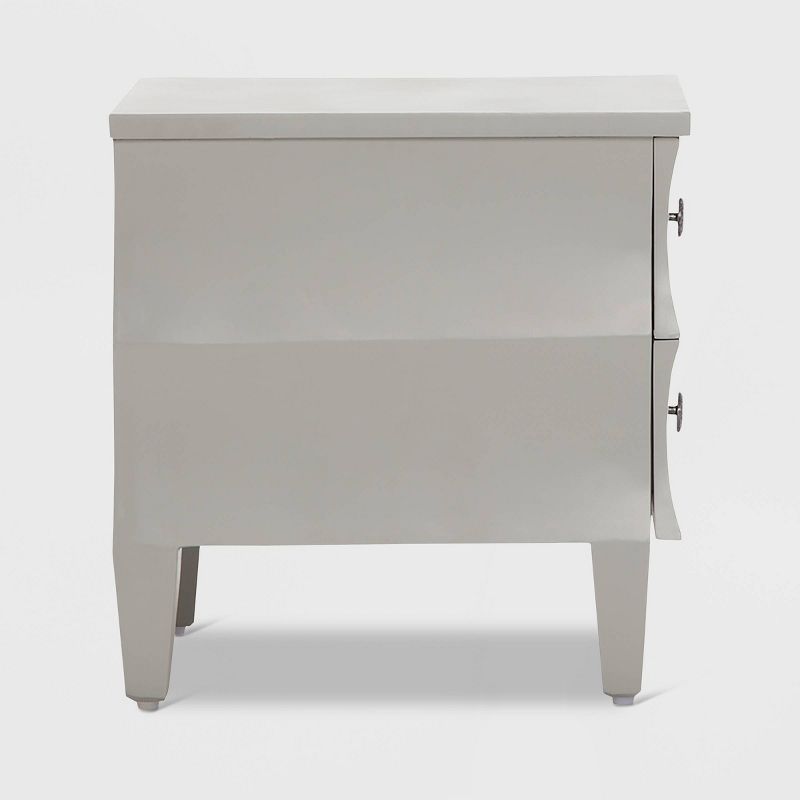 Arlan Side Table with 2 Drawers Gray - Adore Decor