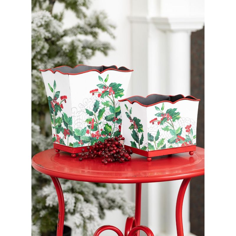 Set of 2 Metal Planters White - CosmoLiving by Cosmopolitan