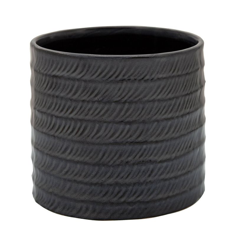 2pc Ceramic Planters Black - Sagebrook Home