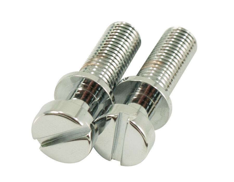 Kluson Stop Tailpiece Studs (2) Brass 0.781 Inch Chrome (USA Made)