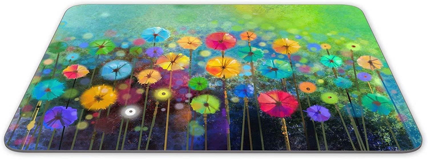 Mouse Pad Colorful Spring Petal Flowers Rectangle Non-Slip Rubber Mouse Mat for Computer Desk Laptop Office