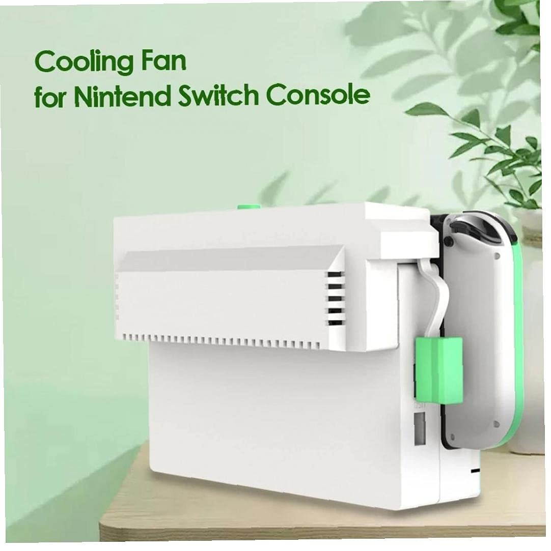 Compatible with Nintend Switch External Cooling Bracket with 2 Cooling Fans USB Power Supply Integrated Cable White