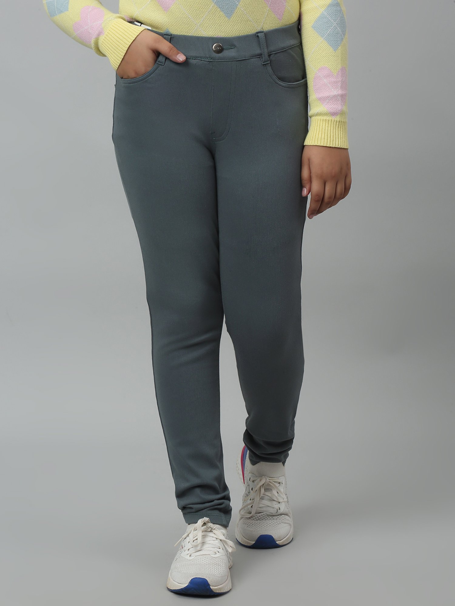 Angel & Rocket Girls Grey Solid Jeggings