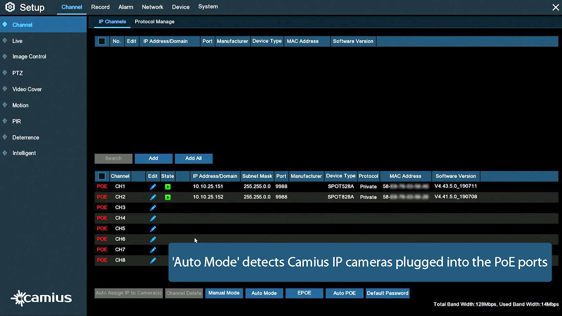 Camius 4K 8 Channel NVR Security System with 3TB Hard Drive, 6 x 5MP Bullet & Dome IP PoE Cameras with Night Vision, Built-in microphone, Sound & motion detection, 24-7 recording - 8P3B3I3T