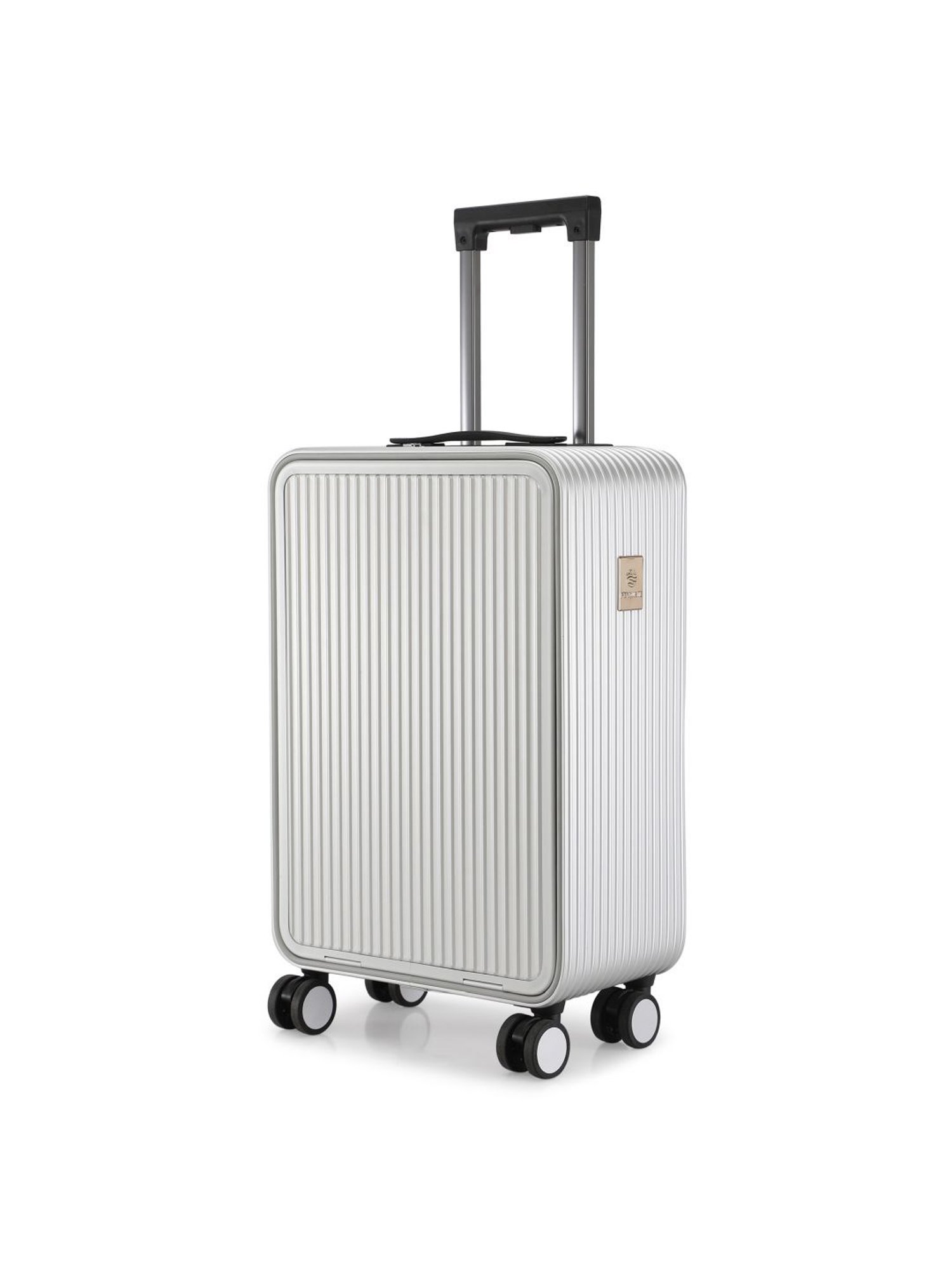 Perquisite Aluminium Trolly Silver Textured Hard Cabin Bag - 56 cm