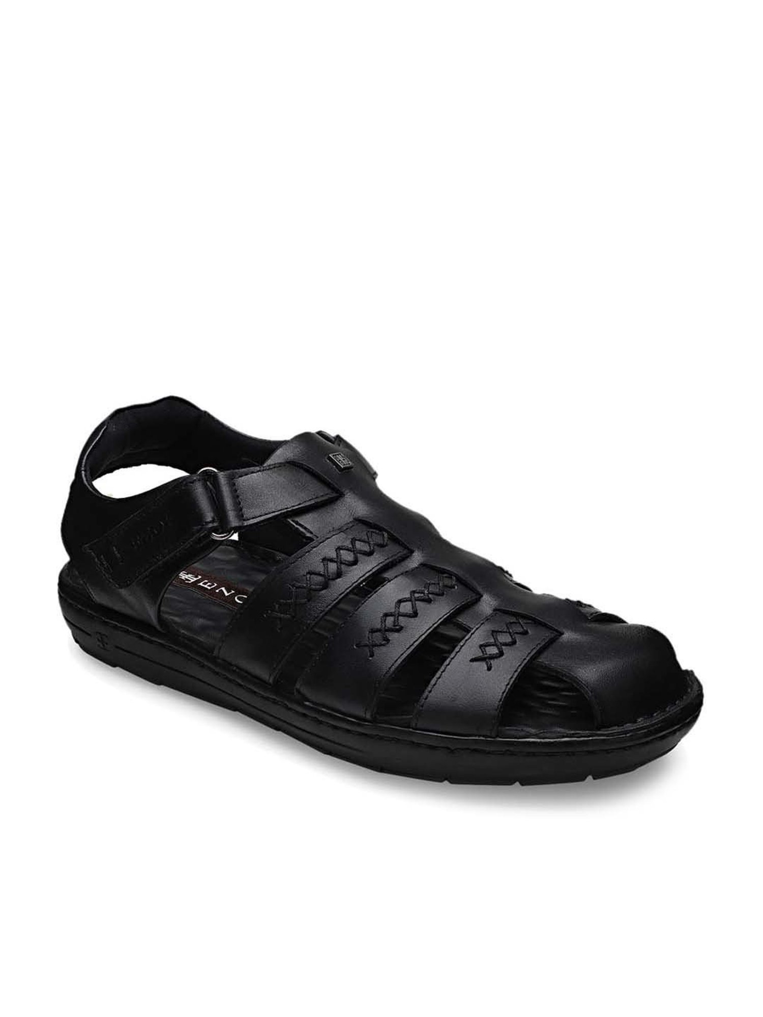 EZOK Men's Black Fisherman Sandals
