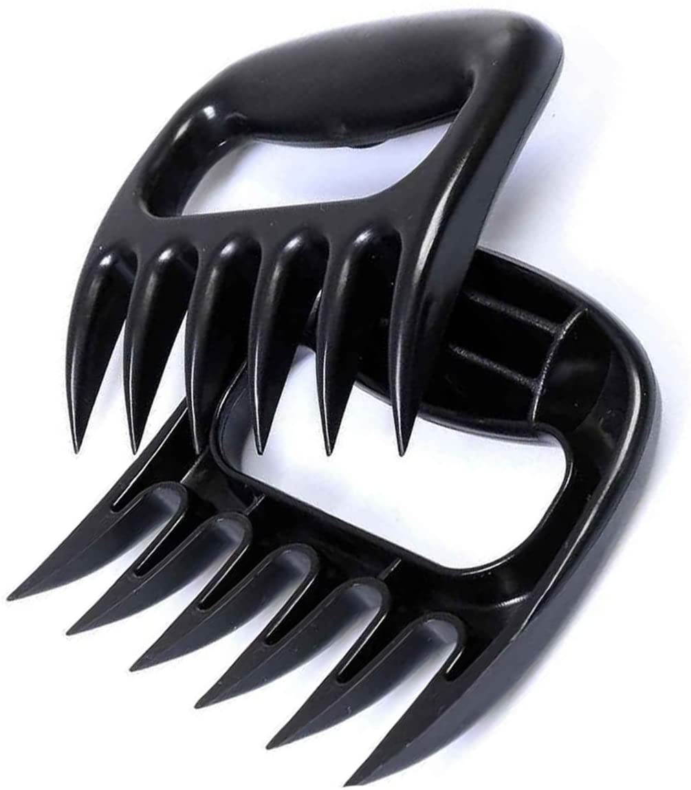 Tailbox Barbecue Claws Set of 2 Bear Claws BBQ Meat Handler Forks - Pulled Pork Shredder Claws for Carving & Shredding Meat (Black)