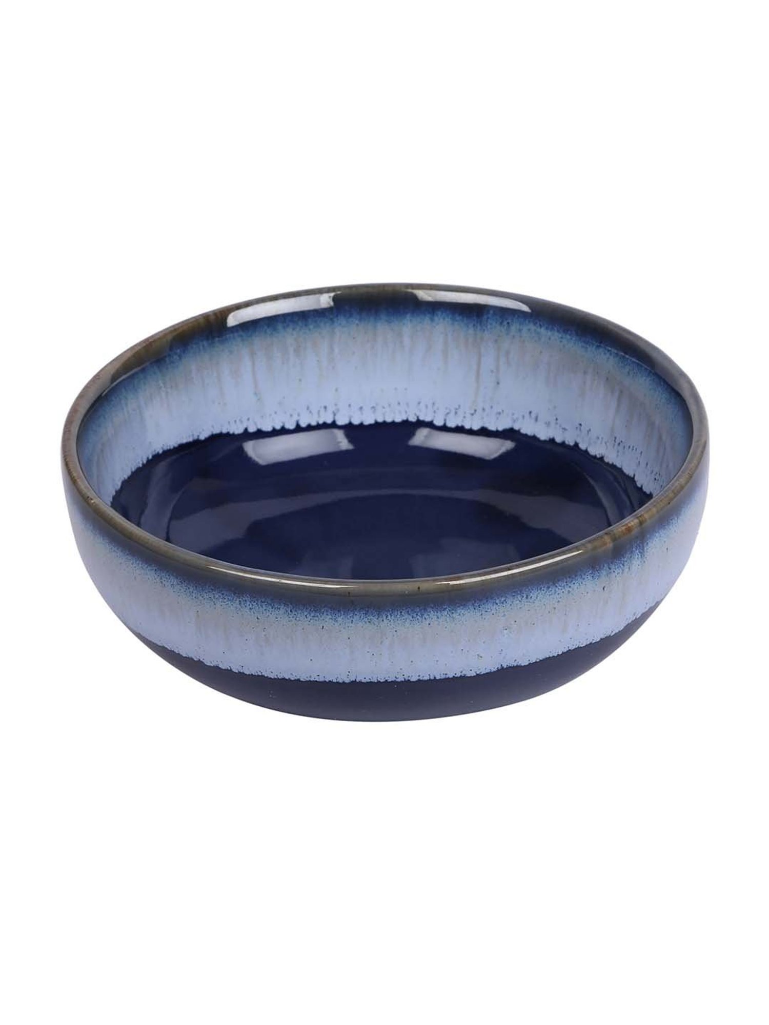 Aapno Rajasthan Navy Ceramic 18.5 cm Serving Bowl - Set of 1