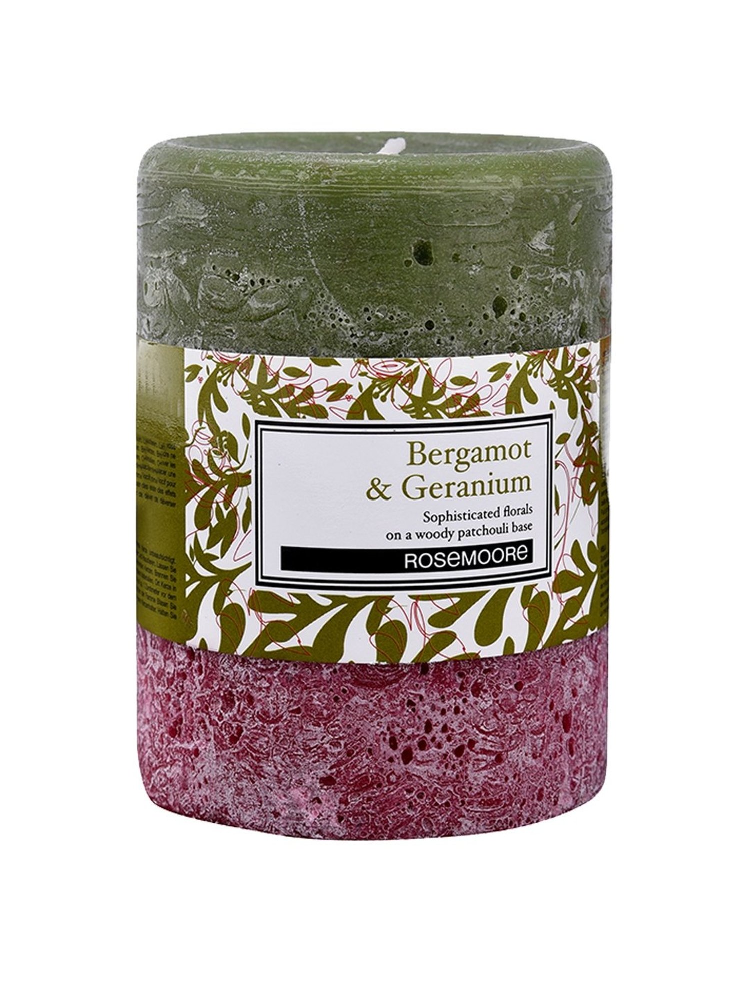 Rosemoore Wax Bergamot & Geranium Pillar Candle