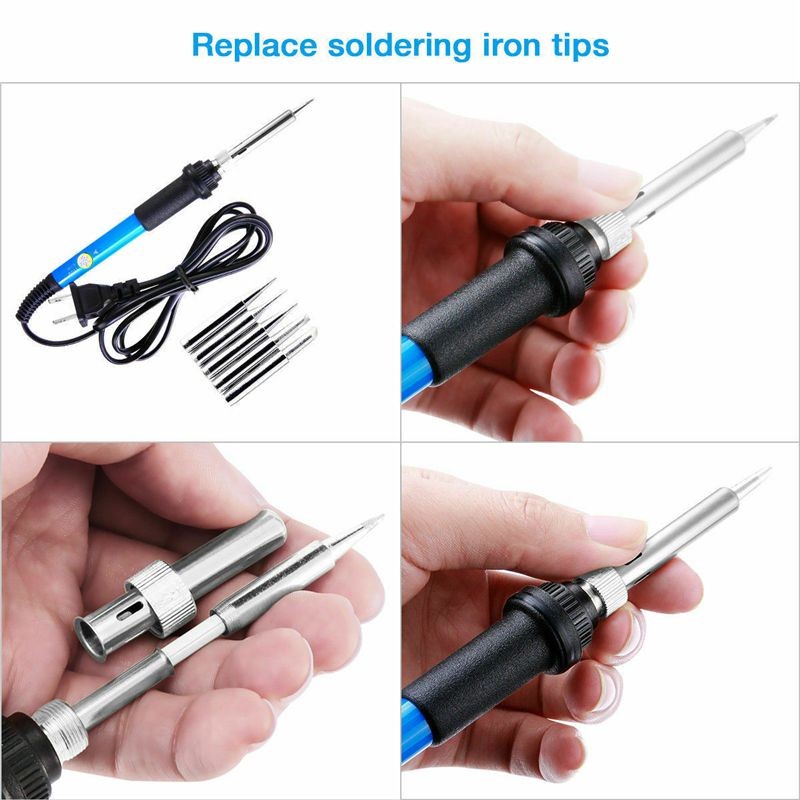 Electric Soldering Iron Gun Tool Kit 110V 60W Welding Desoldering Pump Tool
