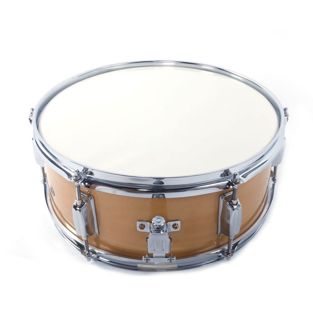 13" Piccolo Acoustic Single Drums Snare Drum with Drumsticks Wood Color