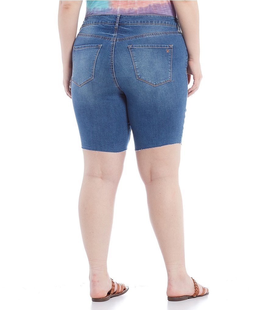 Jessica Simpson Plus Size Adored High Rise Slim Bermuda Shorts