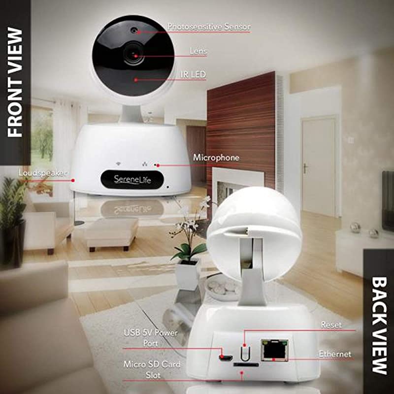 Indoor Wireless IP Camera-HD 720p Network Security Surveillance Home Monitoring w/ Motion Detection, Night Vision,PTZ,2 Way Audio, iPhone Android Mobile App-PC WiFi Access- IPCAMHD30,White