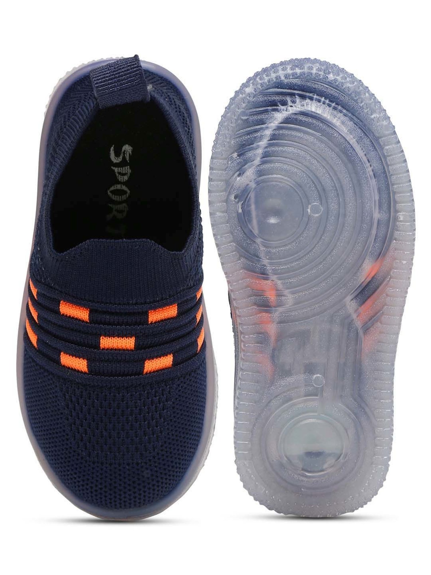 Tiny Bugs Kids Navy & Orange Casual Sneakers