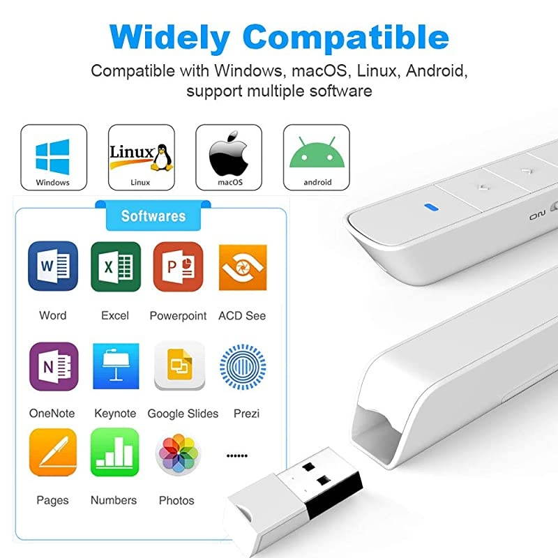 KeyCustomized Wireless Presenter Remote  N36 Presentation Pointer Presenter Supports Hyperlink Media PlayPause PreviousNext Track Volume Mute etc