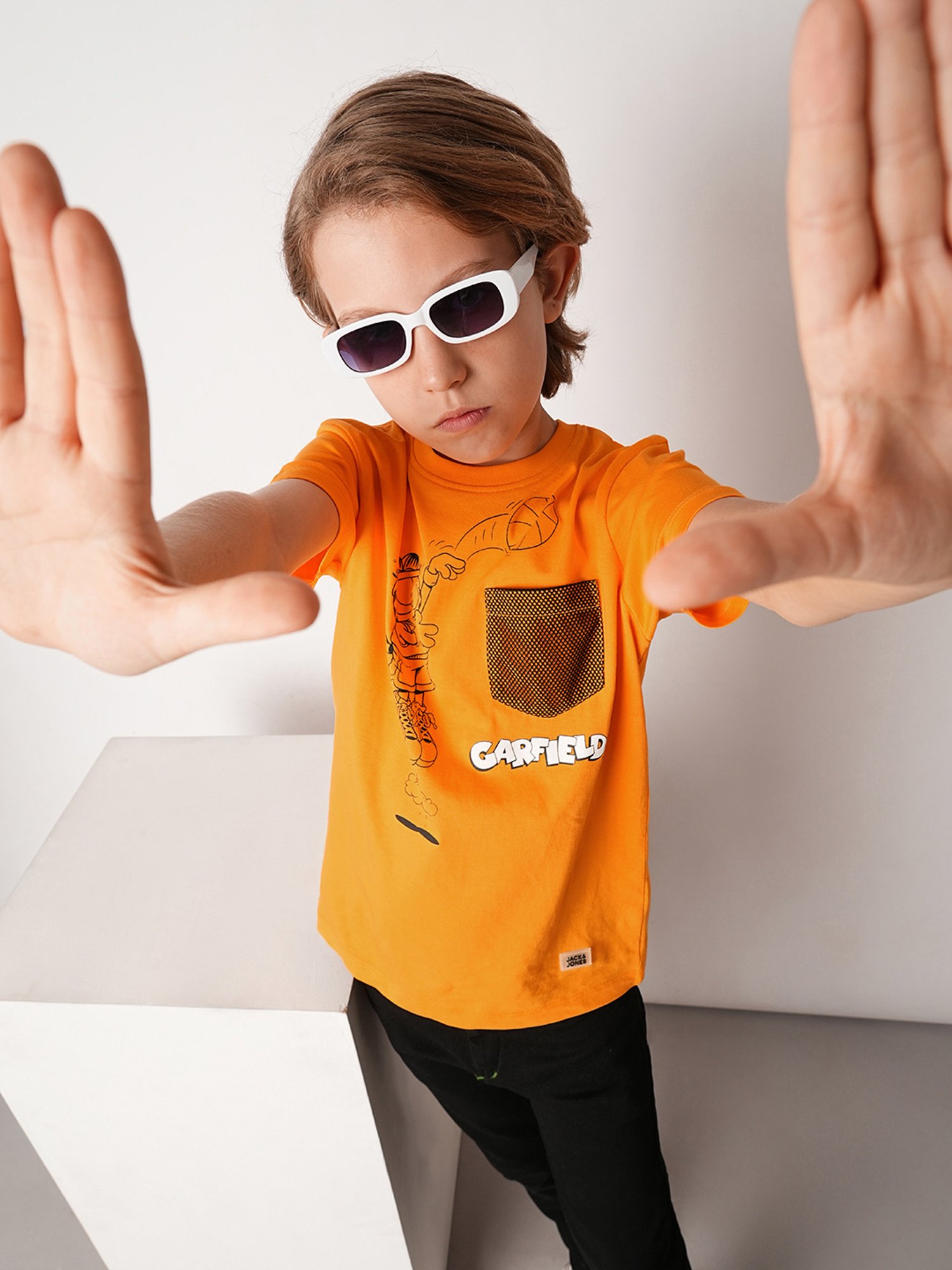 Jack & Jones Junior Orange Printed T-Shirt
