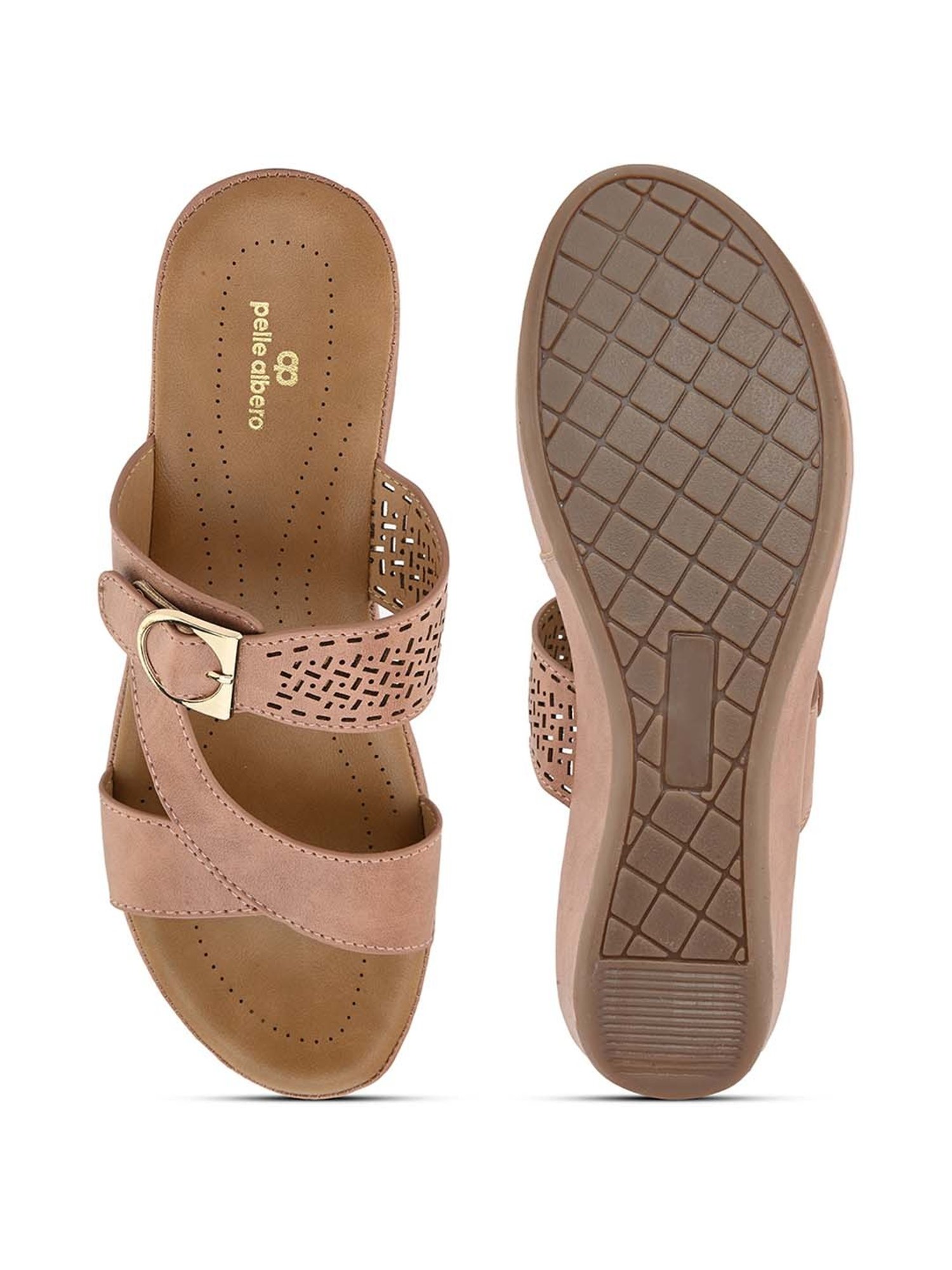 Pelle Albero Women's Peach Casual Wedges