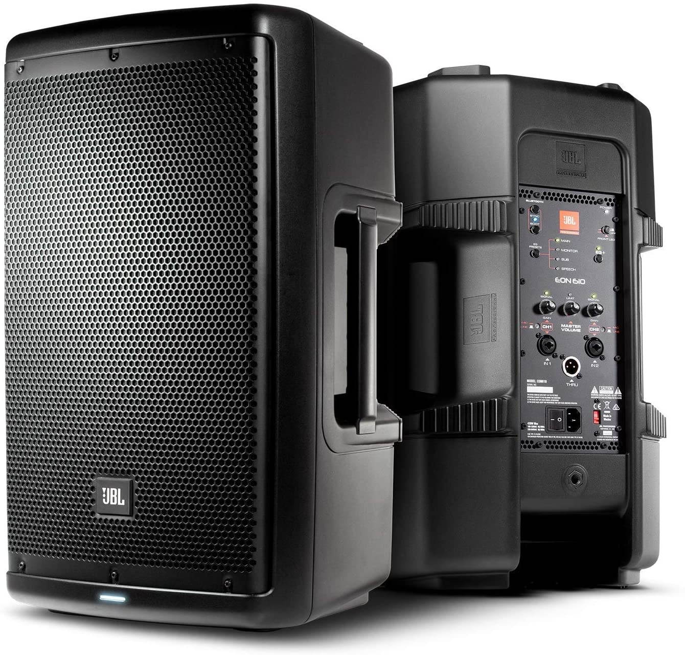 JBL Professional EON610 Portable 10" 2-Way Self-Powered Speaker with 2 x 10ft XLR, Cable Ties and 1-Year Warranty