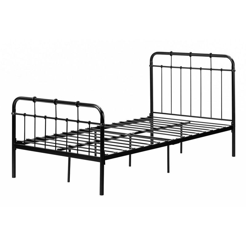 Twin Cotton Candy Metal Complete Bed   Black  - South Shore