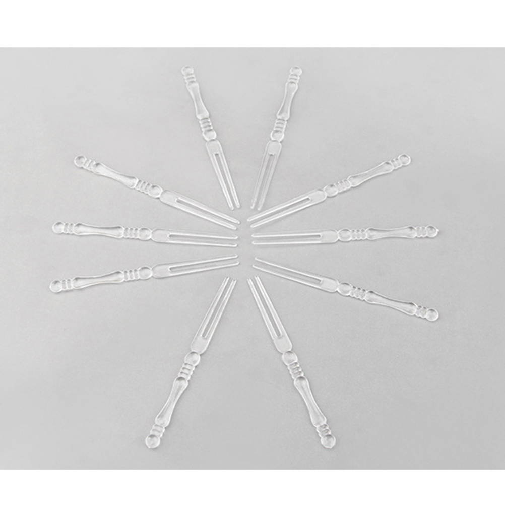 250PCS Disposable Plastic Fork for Fruit Mooncake Cake Dessert Food - Transparent