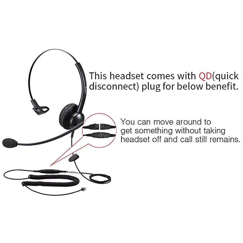 Headset with RJ9 Jack for Landline Telephone Headset with Noise Cancelling Microphone for 6941 7841 7941 7942 7945 7960 7961 7962 7965 8845 8945
