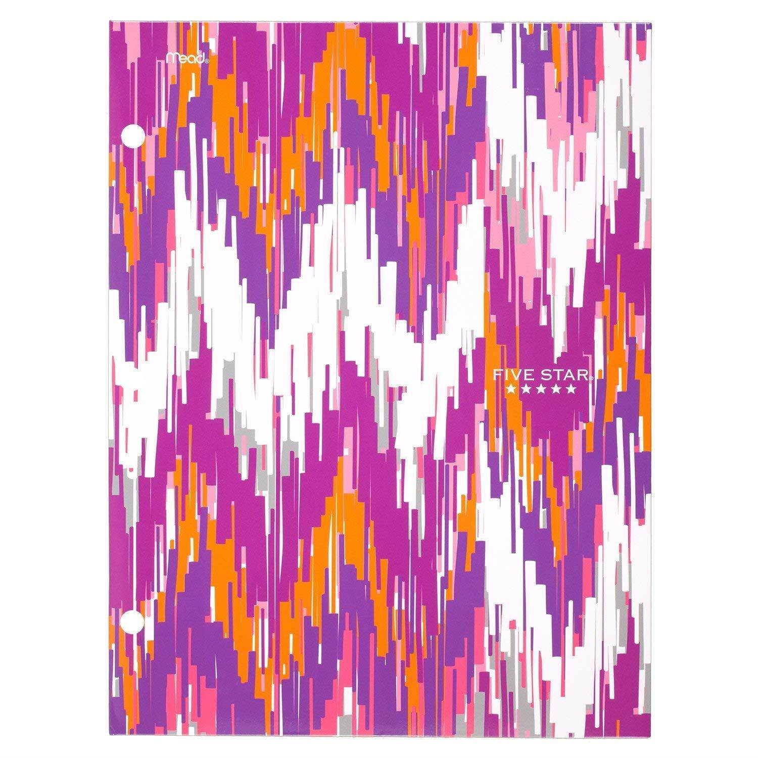 Five Star 4-Pocket Folders, Folders with Pockets, Assorted Designs, 6 Pack (73844)