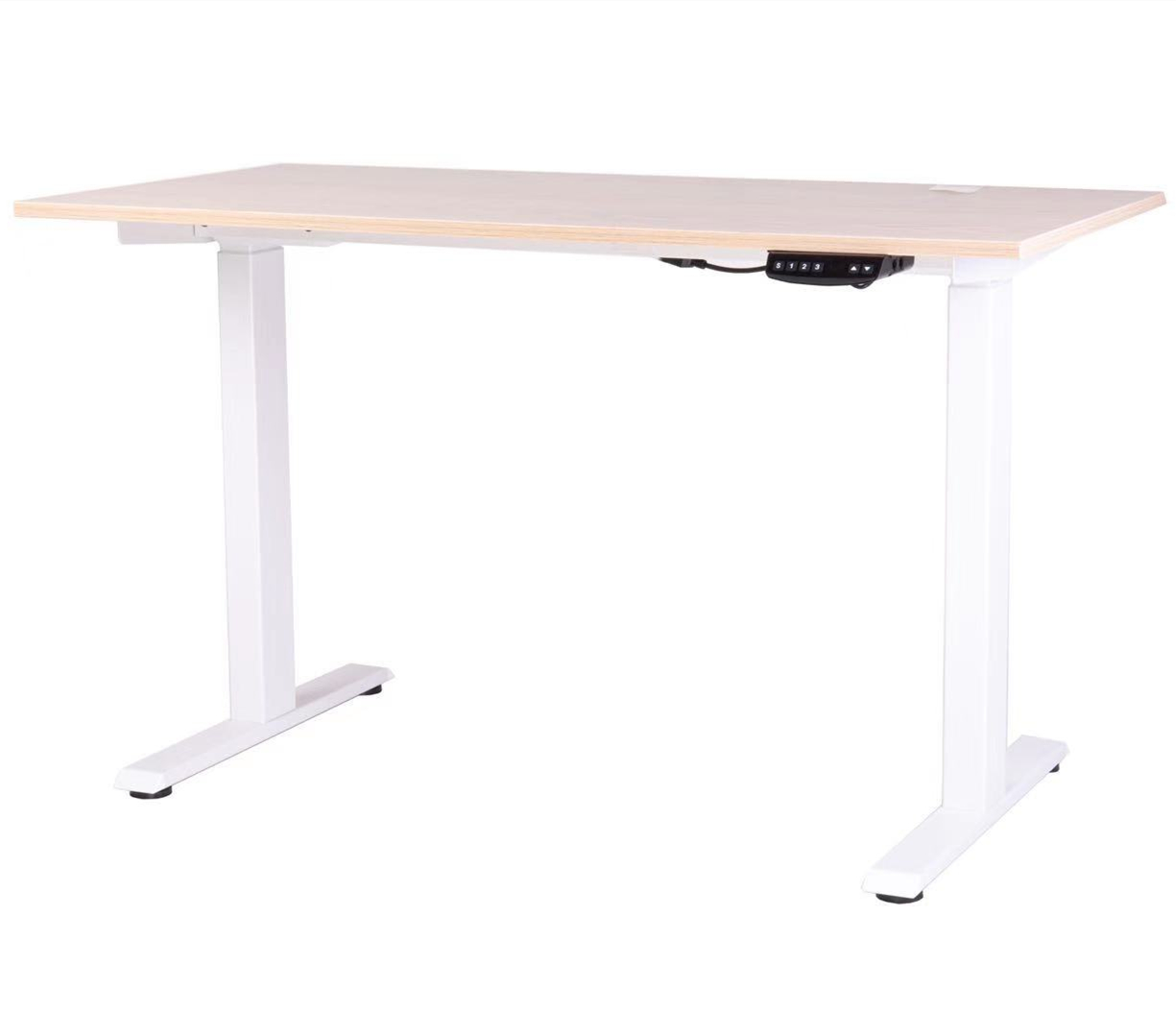 Electric Gaming Computer Desk Home Office Desk Height Adjustable Standing Desk With Dual German OKIN Motor White 47.2"Lx23.6"Wx28.3''-48''H