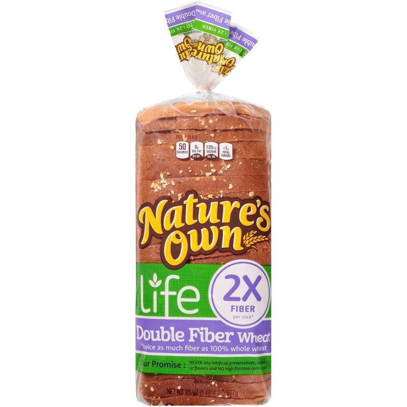 Nature's Own Life Double Fiber Wheat Bread - 20oz