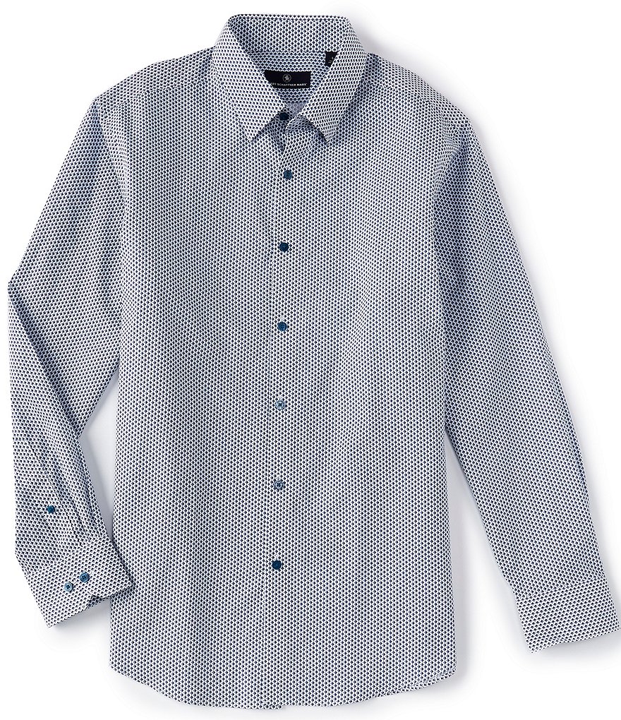Hart Schaffner Marx Long Sleeve Linear Diamond Sportshirt