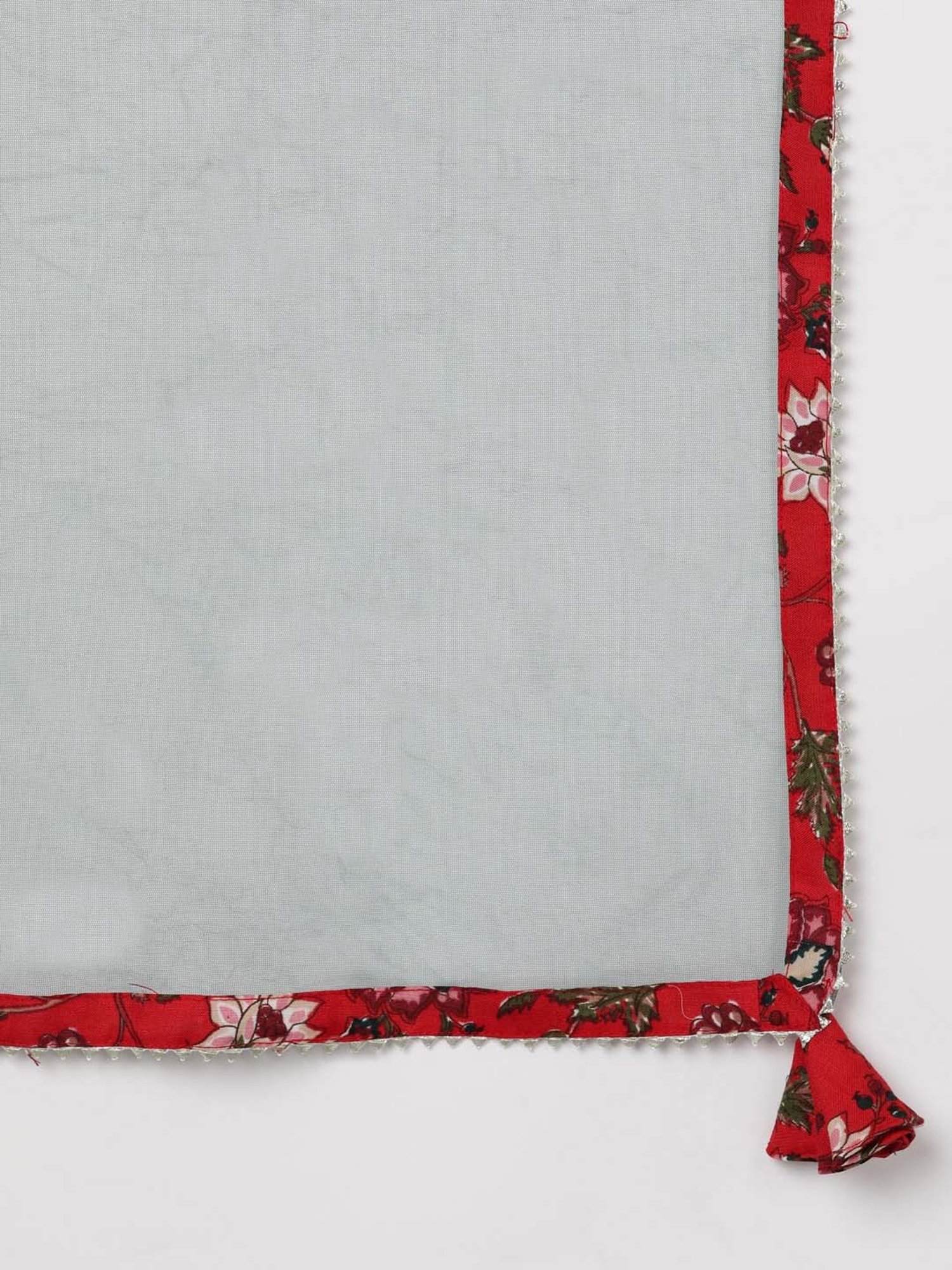 Vaamsi Red & Green Rayon Floral Print Kurta Pant Set With Dupatta