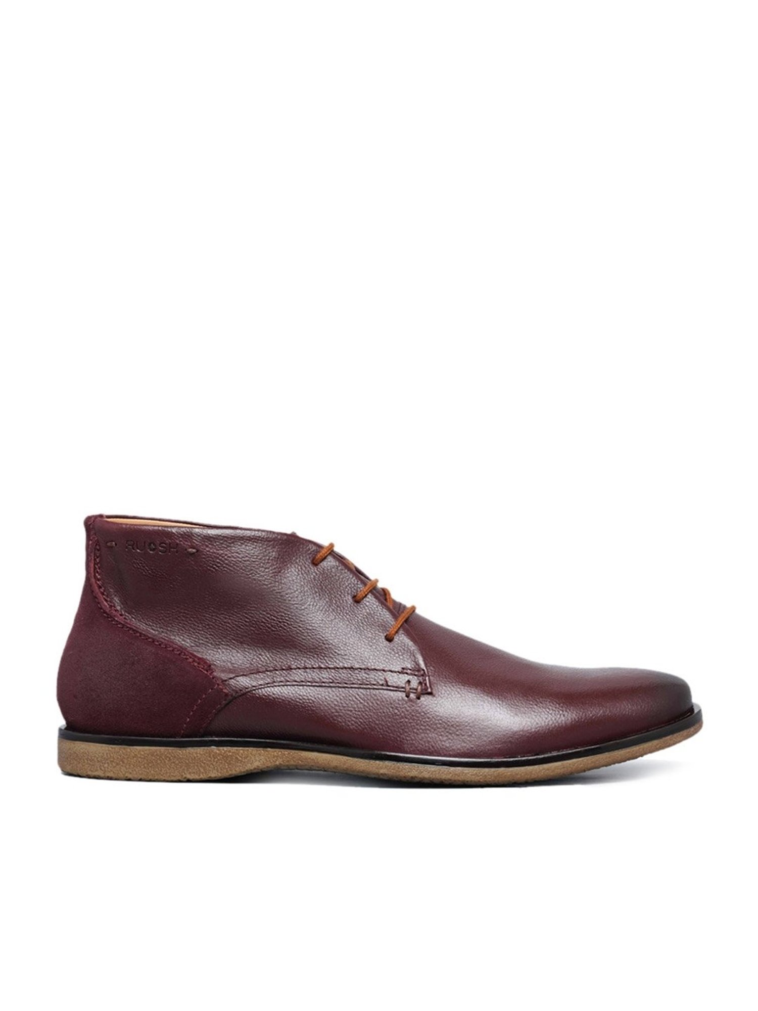 Ruosh Men's Maroon Chukka Boots