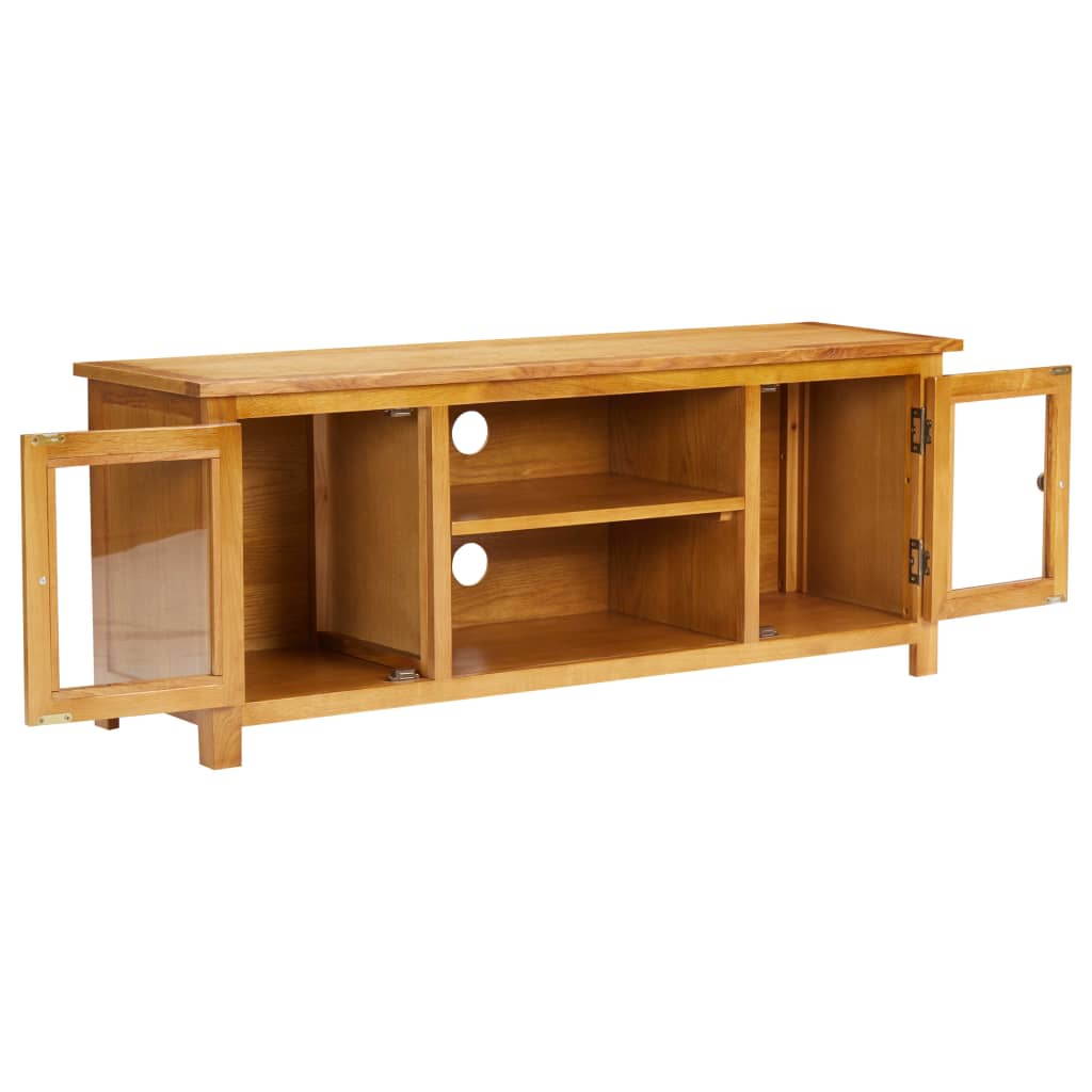 vidaXL Solid Oak Wood TV Cabinet MDF TV Stand Lowboard Living Room Storage