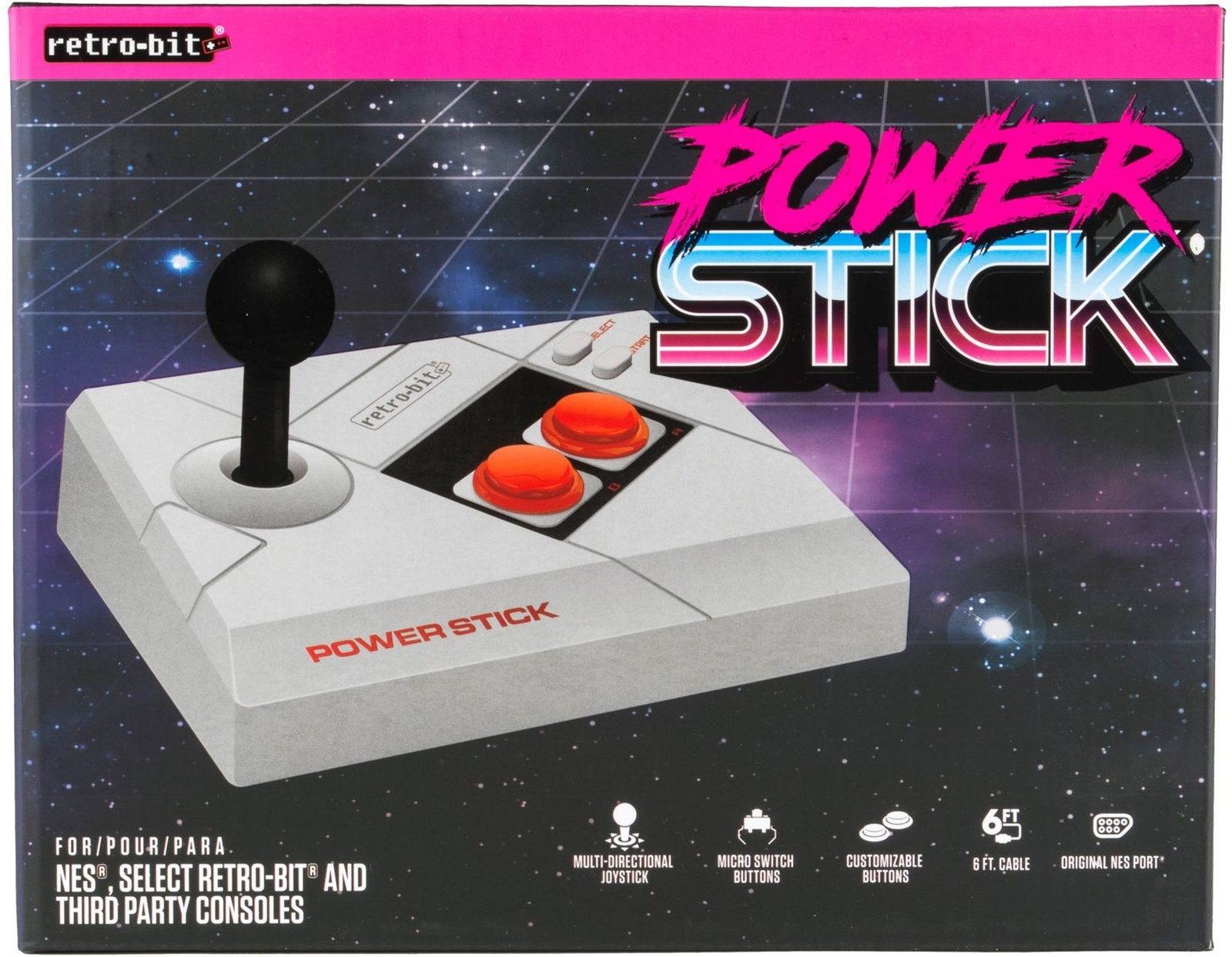 Retro-Bit RES Power Stick Controller for Nintendo NES, RES, RetroTrio Plus, and other NES Consoles.