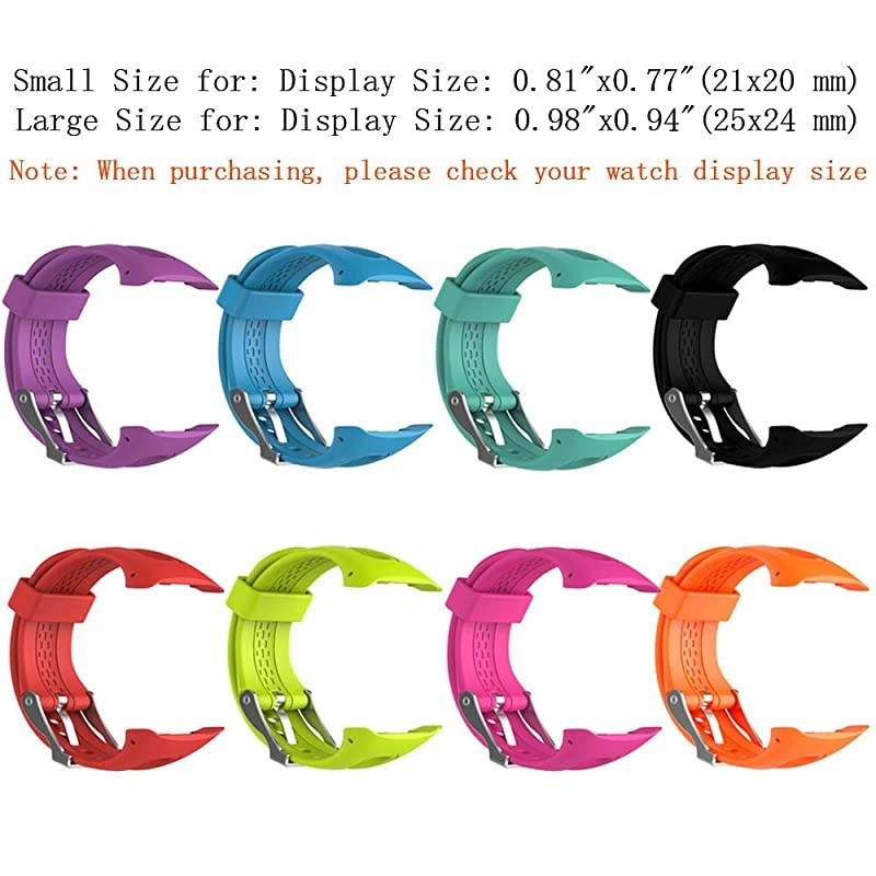 Band for Garmin Forerunner 1015 Soft Silicone Replacement Watch Band Strap for Garmin Forerunner 1015 GPS Watch 3PCS BlackampRedampBlue LDisplay Size 098quotx094quot