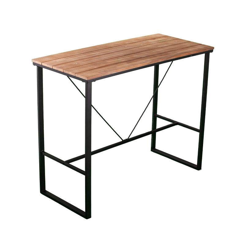4-Person Rockshire Rectangle Pub Table - Natural and Black - Aiden Lane