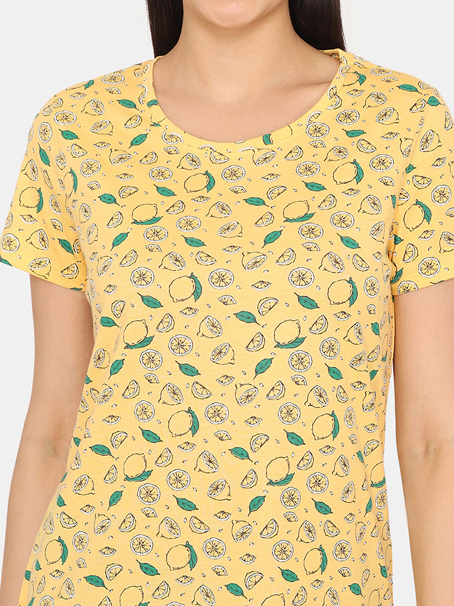 Rosaline by Zivame Green & Yellow Printed T-Shirt - Pack of 2