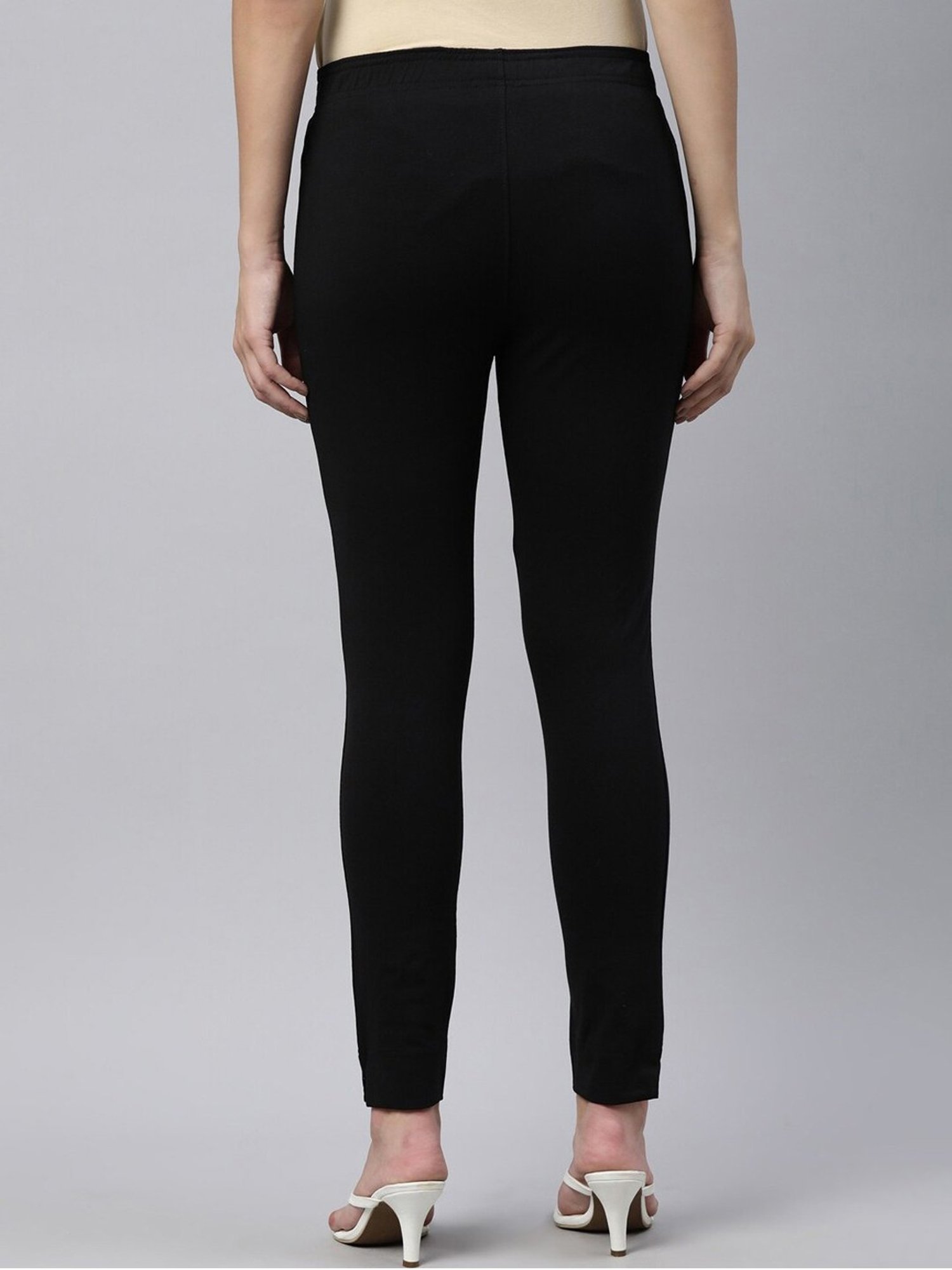 TWIN BIRDS Black Cotton Leggings