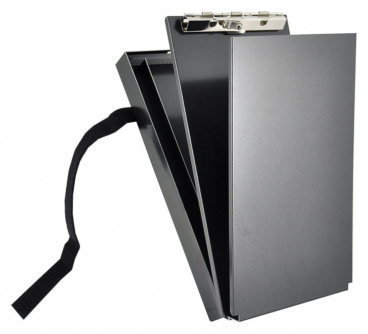 Form-Size Portable Storage Clipboard with High Capacity Clip, Aluminum, Black