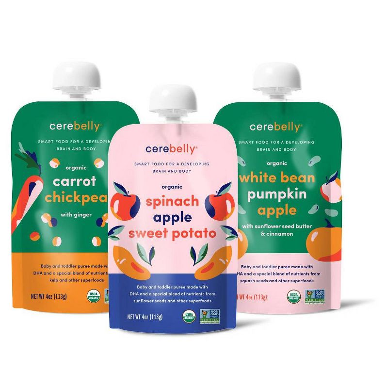 Cerebelly Clean Label Project Purity Award Winning, 10-11 Months Organic Baby Food Variety pk
