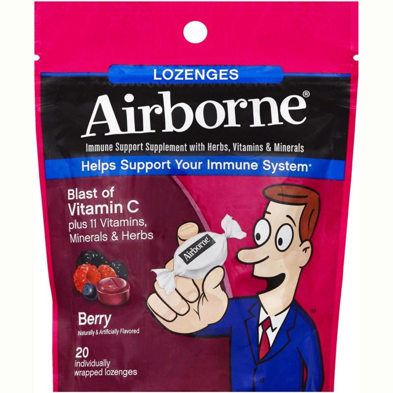Airborne Immune Support Supplement Lozenges - Berry - 20 count