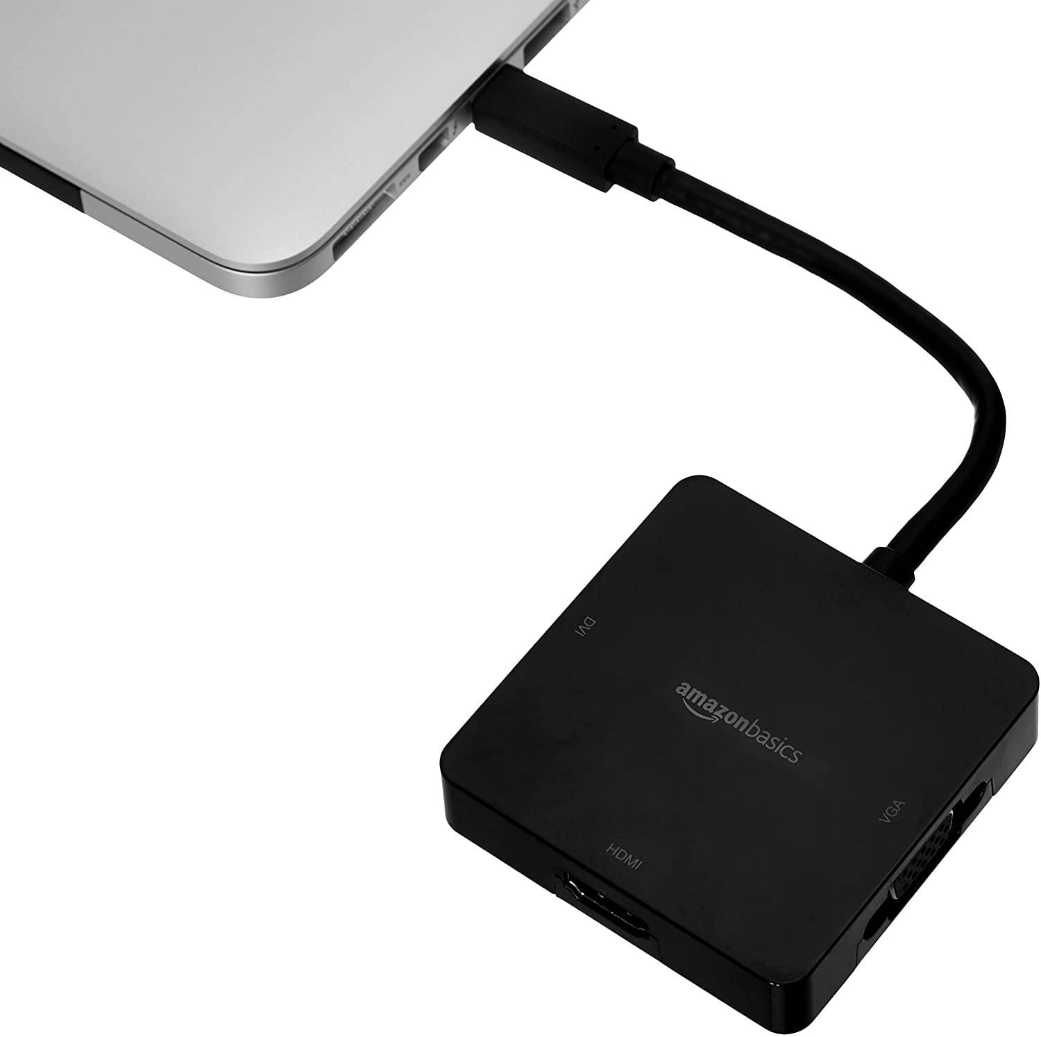 Amazon Basics Mini DisplayPort to HDMI DVI VGA Display Adapter - Black