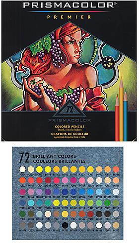 Prismacolor Premier Colored Pencil Set 72/Tin-W/Two Bonus Artstix & Sharpener