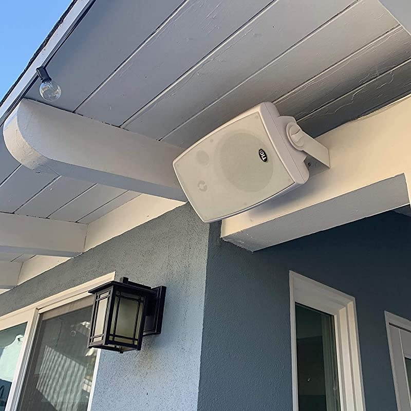 BPS560-2pcs 6.5" Outdoor Wireless Bluetooth 5 Patio Speaker Pair,Can Connect 100+ Speakers White