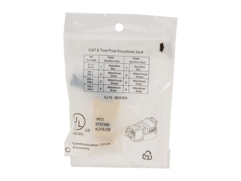 Micro Connectors CAT5 RJ45 Coupler F-F Straight