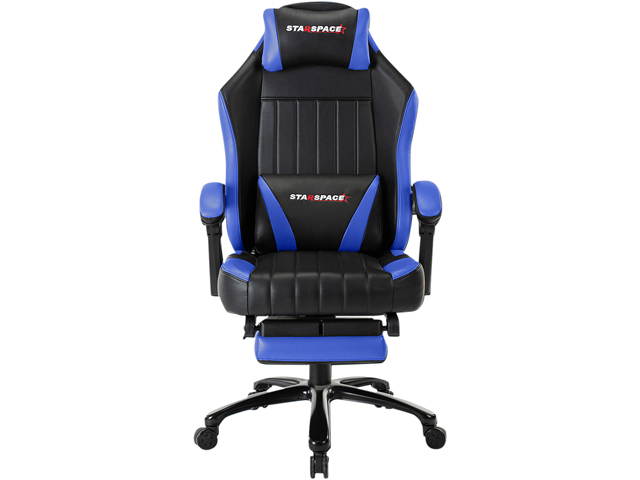 STARSPACE High Back 350lb Memory Foam Ergonomic Reclining Gaming Chair Metal Base - Adjustable Back Angle and Retractable Footrest Racing Executive Computer Desk Office Chair with Thick Padded Arms
