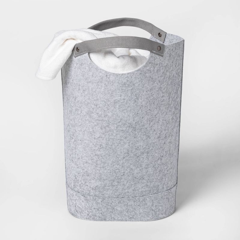 Household Essentials Round Brushed Stainless Hamper Wood Lid