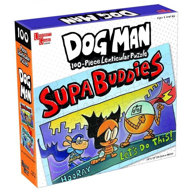 University Games Dog Man Supa Buddies 100 Piece Lenticular Jigsaw Puzzle